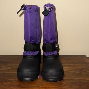 Kamik, girl snow boots, size 2 purple and black